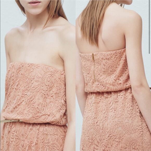 MANGO Lace Blouson Strapless Long Maxi Dress - Picture 4 of 8